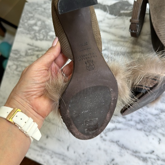 Brunello cucinelli suede fur Mary Jane shoes NEVER WORN - Picture 4 of 11